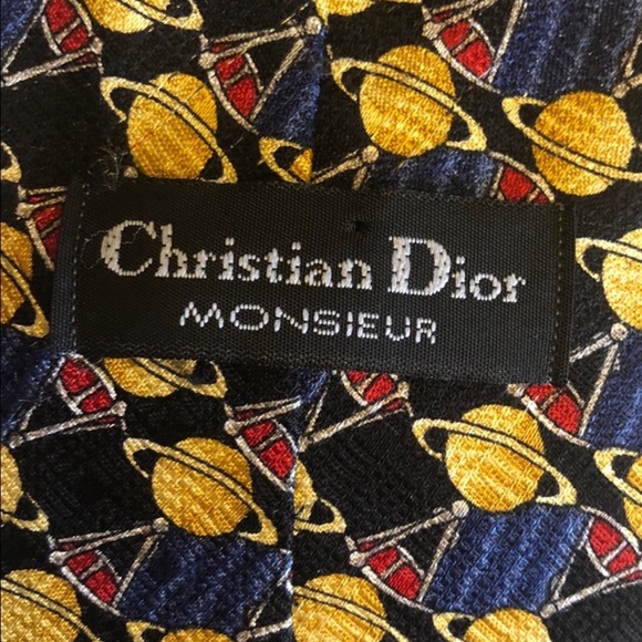 Christian Dior 100% silk abstract print pattern men’s workwear suiting tie - Picture 6 of 7